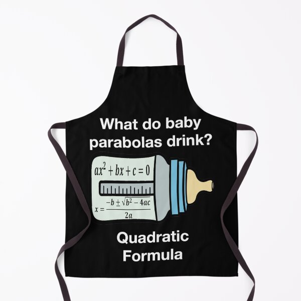 Item preview, Funny Nerdy What Do Baby Parabolas Drink? Quadratic Formula Math Teacher White Text designed and sold by MathWare MathClips.