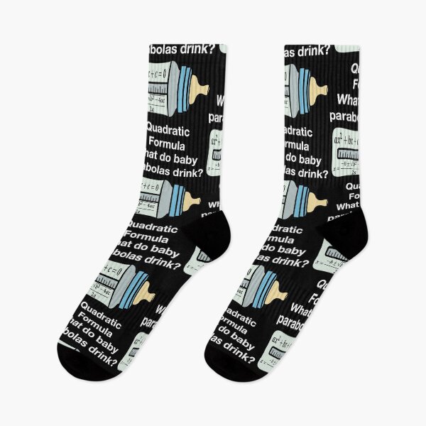 Item preview, Funny Nerdy What Do Baby Parabolas Drink? Quadratic Formula Math Teacher White Text designed and sold by MathWare MathClips.