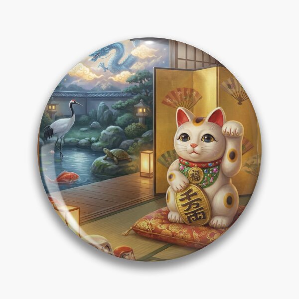 Item preview, Japanese New Year Lucky Room — Maneki Neko, Daruma & Dragon Garden | Fortune House Art | Mori no Akari Series designed and sold by Mori-no-Akari.