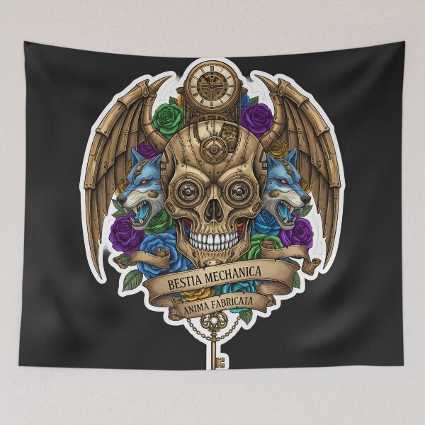 Item preview, Steampunk Wolf Skull Mechanical Art designed and sold by Ekracreatives.