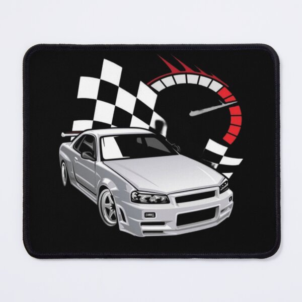 Item preview, Nissan Skyline GT-R R34 JDM Legends - Racing Design with Checkered Flag designed and sold by Magounette.