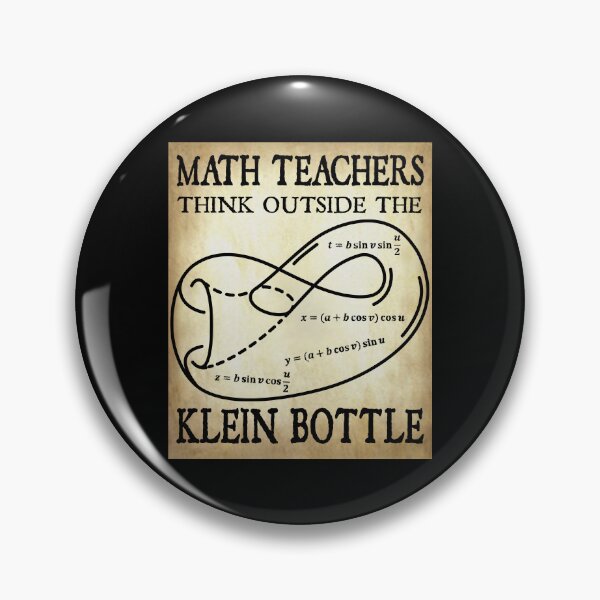 Item preview, Funny Nerdy Math Teachers Think Outside the Klein Bottle Math Teacher Black Text Parchment designed and sold by MathWare MathClips.