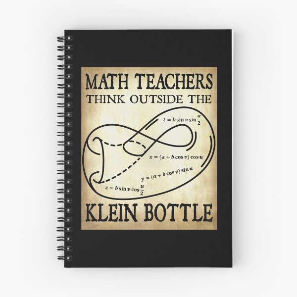 Item preview, Funny Nerdy Math Teachers Think Outside the Klein Bottle Math Teacher Black Text Parchment designed and sold by MathWare MathClips.
