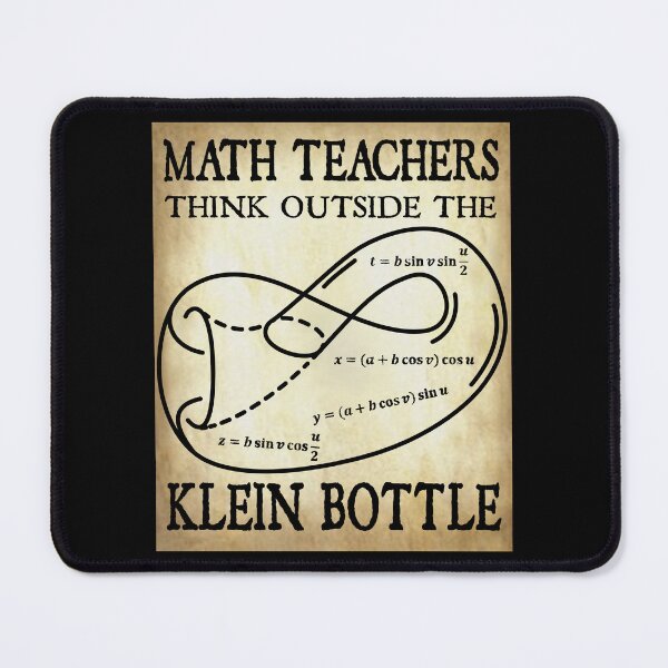 Item preview, Funny Nerdy Math Teachers Think Outside the Klein Bottle Math Teacher Black Text Parchment designed and sold by MathWare MathClips.
