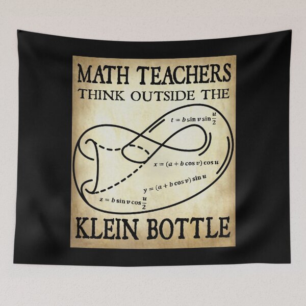 Item preview, Funny Nerdy Math Teachers Think Outside the Klein Bottle Math Teacher Black Text Parchment designed and sold by MathWare MathClips.