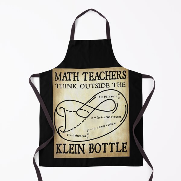 Item preview, Funny Nerdy Math Teachers Think Outside the Klein Bottle Math Teacher Black Text Parchment designed and sold by MathWare MathClips.