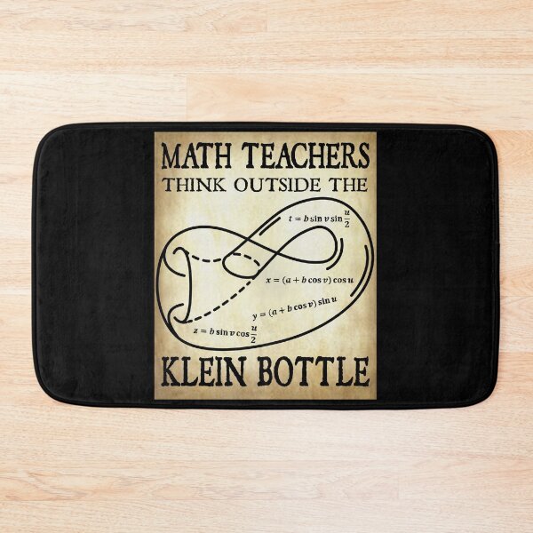Item preview, Funny Nerdy Math Teachers Think Outside the Klein Bottle Math Teacher Black Text Parchment designed and sold by MathWare MathClips.
