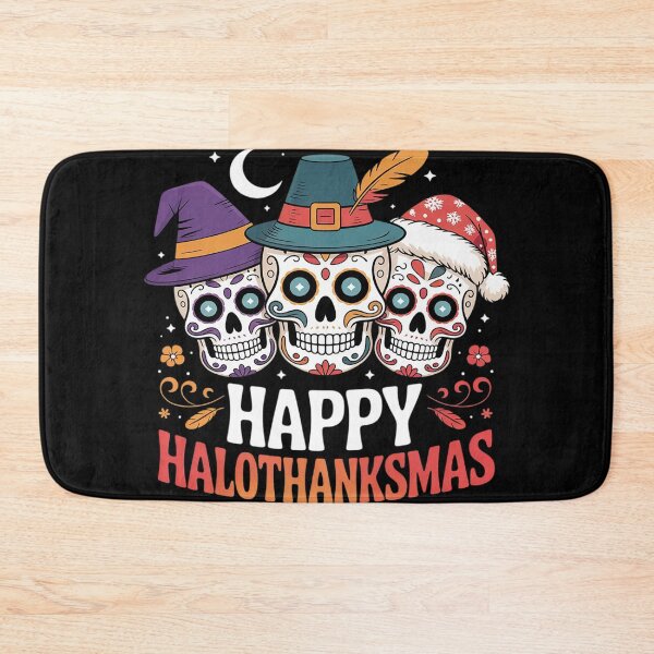 Item preview, Happy Hallothanksmas Skull Halloween Thanksgiving Christmas  designed and sold by NailMolisa.