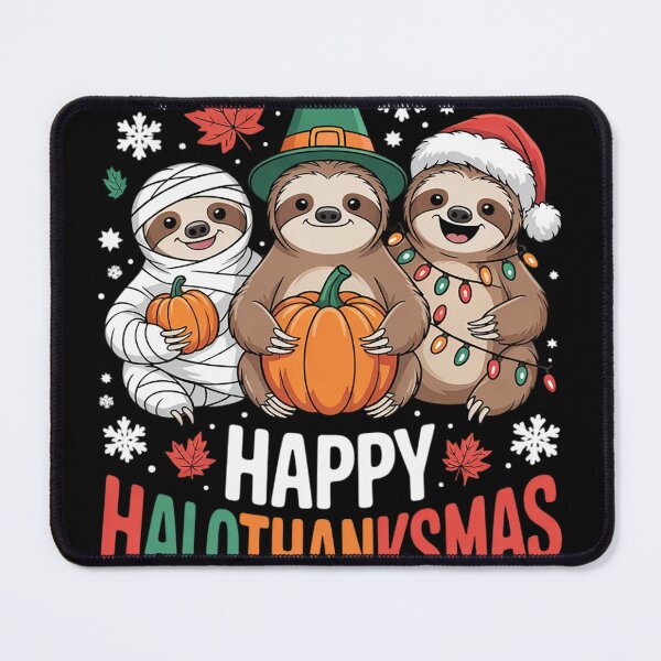 Item preview, Happy Hallothanksmas Sloth Xmas Thanksgiving Halloween designed and sold by NailMolisa.