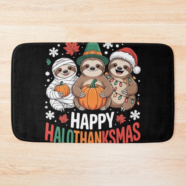 Item preview, Happy Hallothanksmas Sloth Xmas Thanksgiving Halloween  designed and sold by NailMolisa.