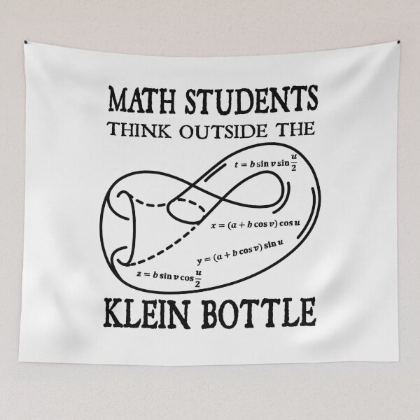 Item preview, Funny Nerdy Math Students Think Outside the Klein Bottle Math Teacher Black Text designed and sold by MathWare MathClips.