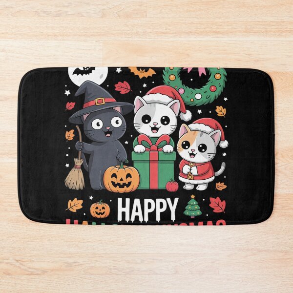 Item preview, Happy Hallothanksmas Thanksgiving Halloween Cat Christmas  designed and sold by NailMolisa.