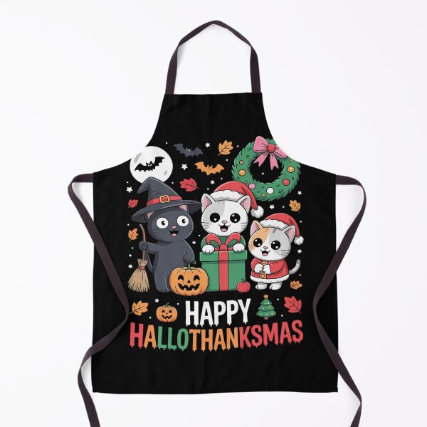 Item preview, Happy Hallothanksmas Thanksgiving Halloween Cat Christmas  designed and sold by NailMolisa.