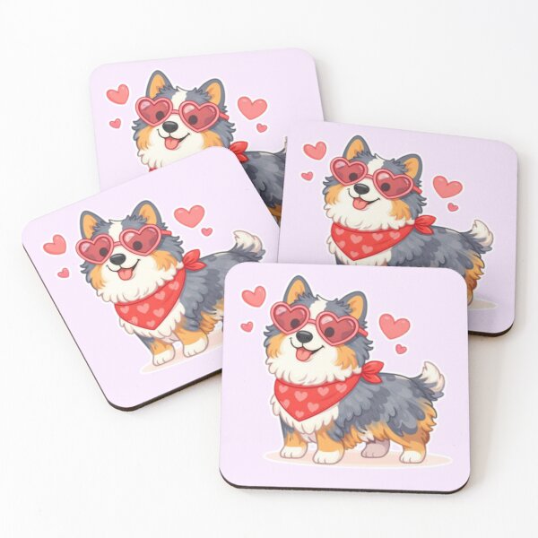 Item preview, Cute Australian Shepherd in Love – Minimal Valentine Dog Illustration designed and sold by GoodyPaws.