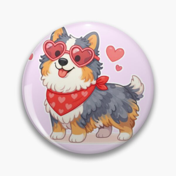 Item preview, Cute Australian Shepherd in Love – Minimal Valentine Dog Illustration designed and sold by GoodyPaws.