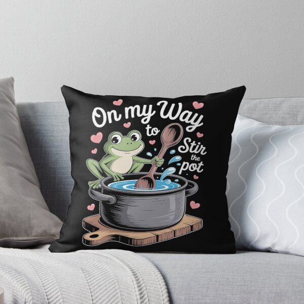 Item preview, On My Way To Stir The Pot Funny Frog Sarcasm Joke  designed and sold by MyzoToyota.