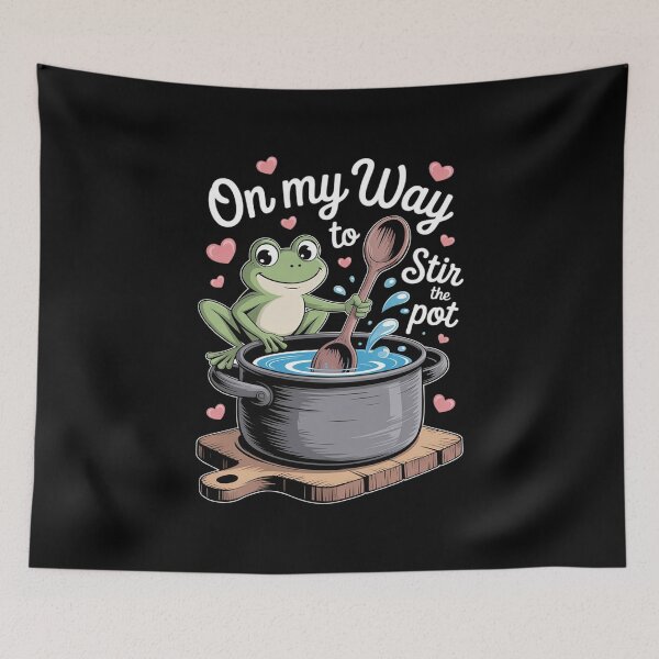 Item preview, On My Way To Stir The Pot Funny Frog Sarcasm Joke  designed and sold by MyzoToyota.