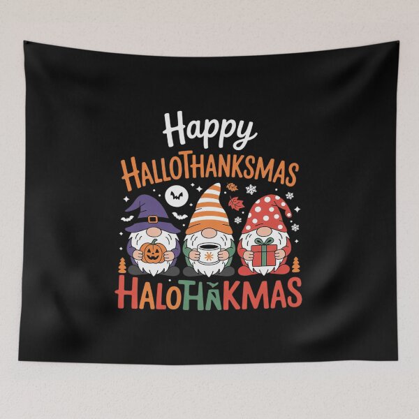Item preview, Happy HalloThanksMas, Funny Halloween Thanksgiving Christmas1  designed and sold by NailMolisa.