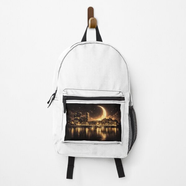 Item preview, Salford Quays at Night – Black & Gold Surreal Manchester Art designed and sold by ZoviraDesigns.