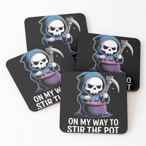 Item preview, On My Way To Stir The Pot Funny Grim Reaper Cute Halloween  designed and sold by MyzoToyota.