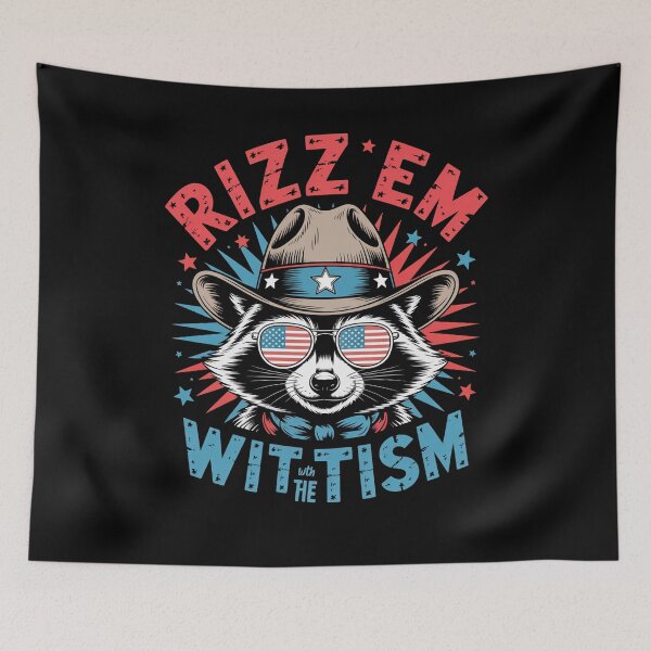 Item preview, Rizz Em With The Tism Raccoon 4Th Of July Autism designed and sold by MeowtivationP.