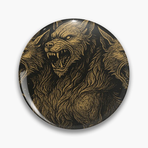 Item preview, Golden Cerberus – Three-Headed Hellhound (Gold & Black Mythical Art) designed and sold by Czerkiz.