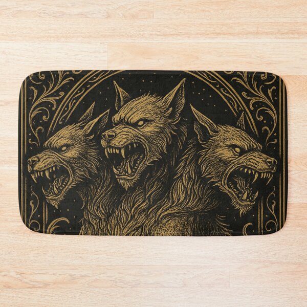 Item preview, Golden Cerberus – Three-Headed Hellhound (Gold & Black Mythical Art) designed and sold by Czerkiz.