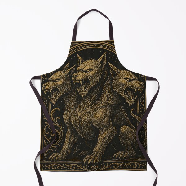 Item preview, Golden Cerberus – Three-Headed Hellhound (Gold & Black Mythical Art) designed and sold by Czerkiz.