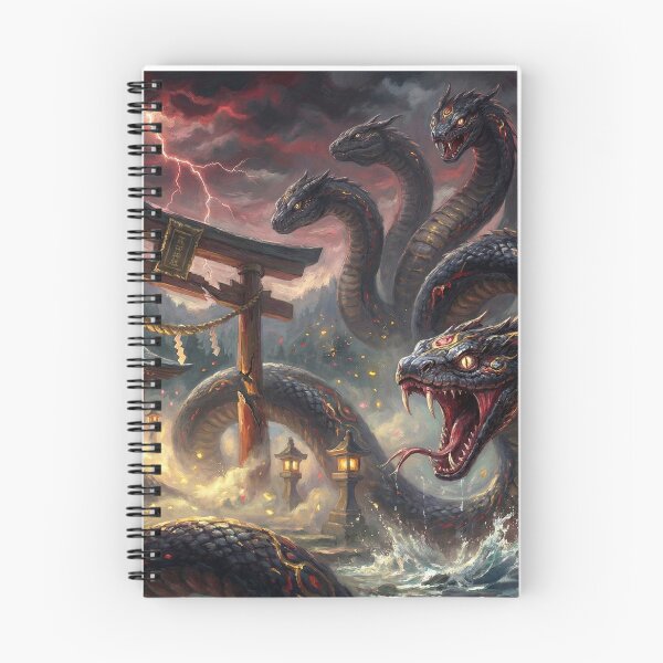 Item preview, Yamata-no-Orochi at the Sacred Shrine — Japanese Mythical Serpent | Storm God Battle Art | Mori no Akari Series designed and sold by Mori-no-Akari.