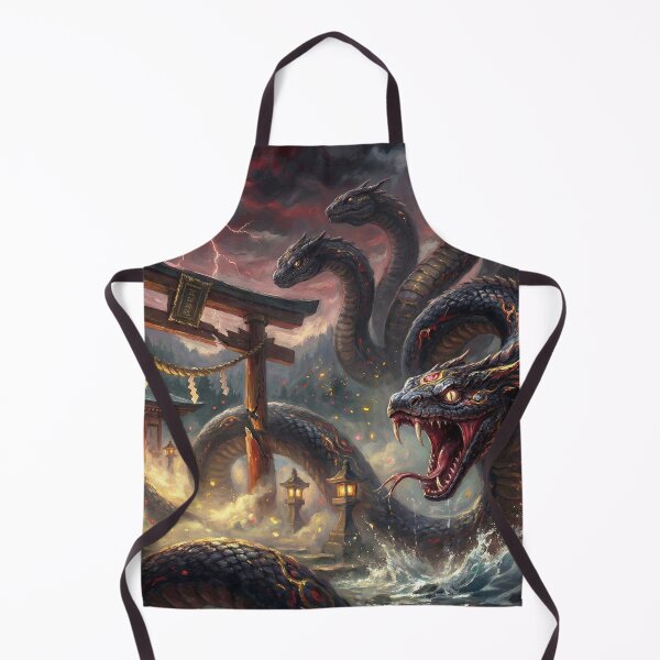 Item preview, Yamata-no-Orochi at the Sacred Shrine — Japanese Mythical Serpent | Storm God Battle Art | Mori no Akari Series designed and sold by Mori-no-Akari.