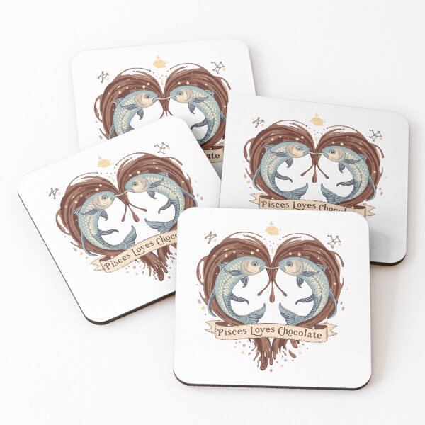 Item preview, Pisces Loves Chocolate – Vintage Zodiac Chocolate Lover Art designed and sold by FindYouByZ.