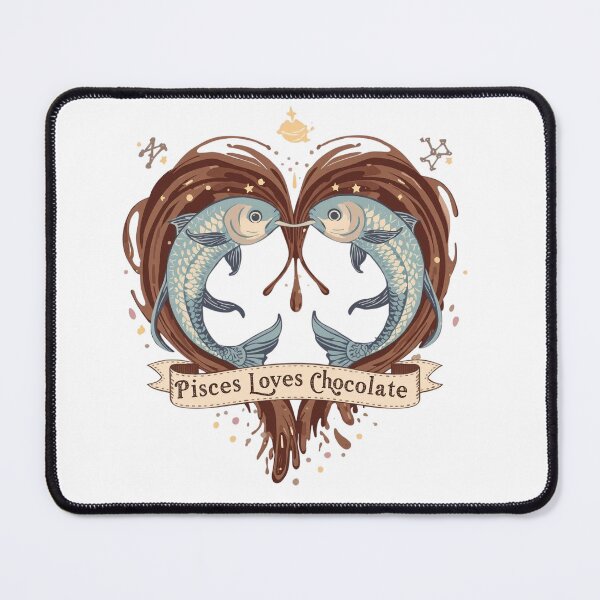 Item preview, Pisces Loves Chocolate – Vintage Zodiac Chocolate Lover Art designed and sold by FindYouByZ.