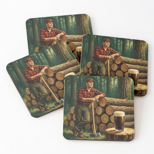 Item preview, Vintage Lumberjack Nitro Stout Beer Poster Bar Art Berkshires Decor designed and sold by Cozy-Old-Pub.