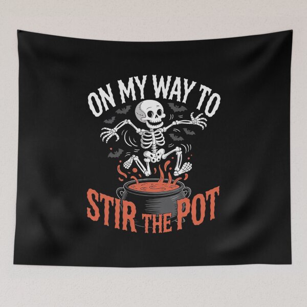 Item preview, On My Way To Stir the Pot Skeleton Halloween Costume  designed and sold by MyzoToyota.