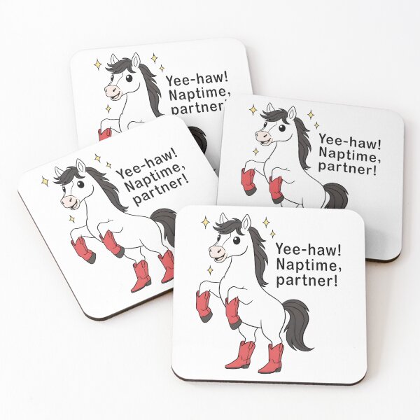 Item preview, Yee-haw! Naptime, Partner – Cute Cowboy Horse Illustration designed and sold by Senkov.