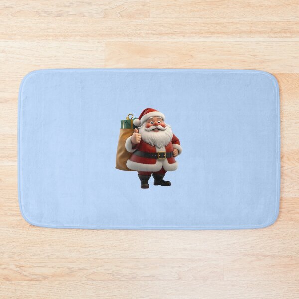 Item preview, 3D Cartoon Santa Claus Giving Thumbs Up with Gift Bag – Cute Christmas Character Illustration designed and sold by Fashion Empire.