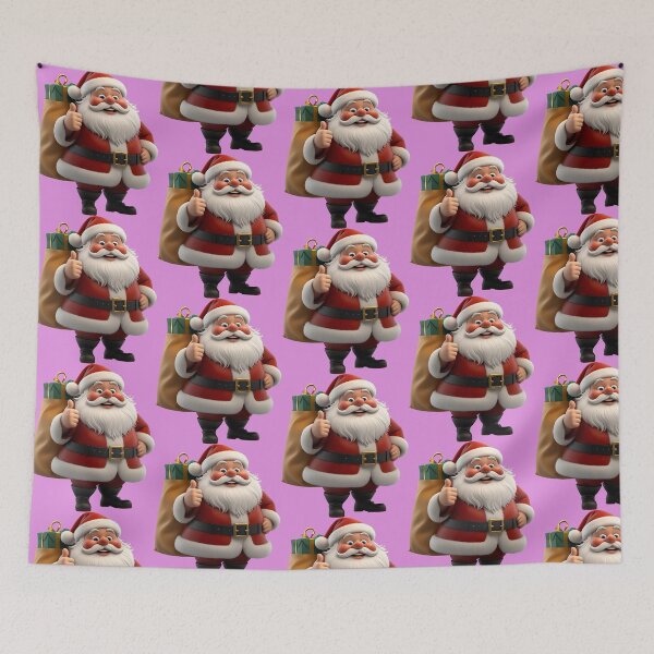 Item preview, 3D Cartoon Santa Claus Giving Thumbs Up with Gift Bag – Cute Christmas Character Illustration designed and sold by Fashion Empire.