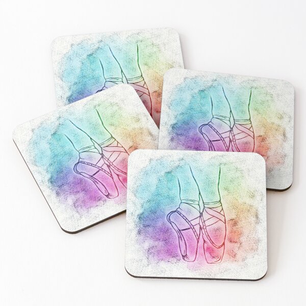 Item preview, Rainbow Ballet Pointe Shoes Sketch Art designed and sold by Hen-C-Art.