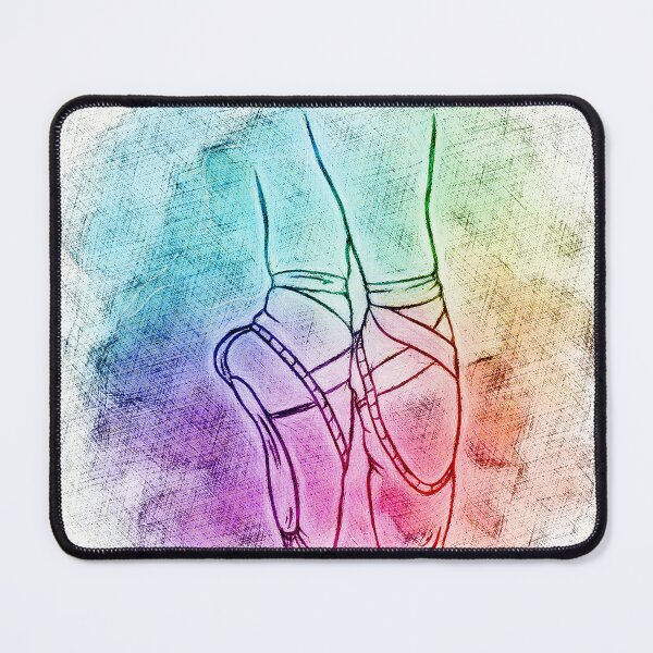 Item preview, Rainbow Ballet Pointe Shoes Sketch Art designed and sold by Hen-C-Art.