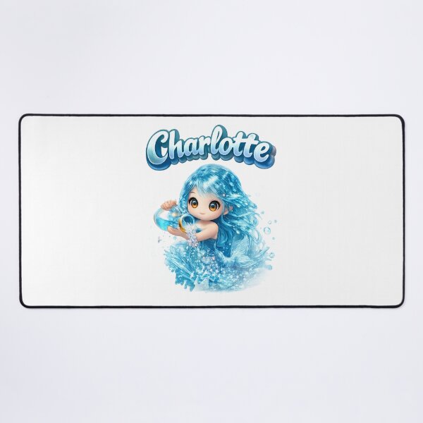 Item preview, Charlotte Aquarius – Zodiac Water Fairy Cute Name Art designed and sold by AlexLineArt.