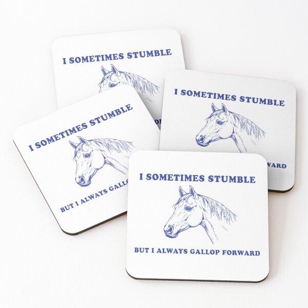 Item preview, I Sometimes Stumble But I Always Gallop Forward – Motivational Horse Art designed and sold by Senkov.