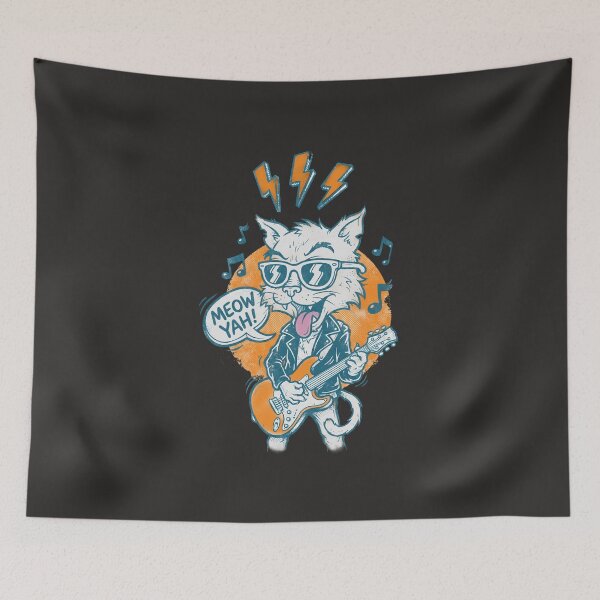 Item preview, Electric Whiskers: The Feline Frontman’s Solo designed and sold by AwesomeBeyondLimits.