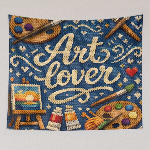 Item preview, Art lover, beautiful knitted picture designed and sold by Mauswohn.