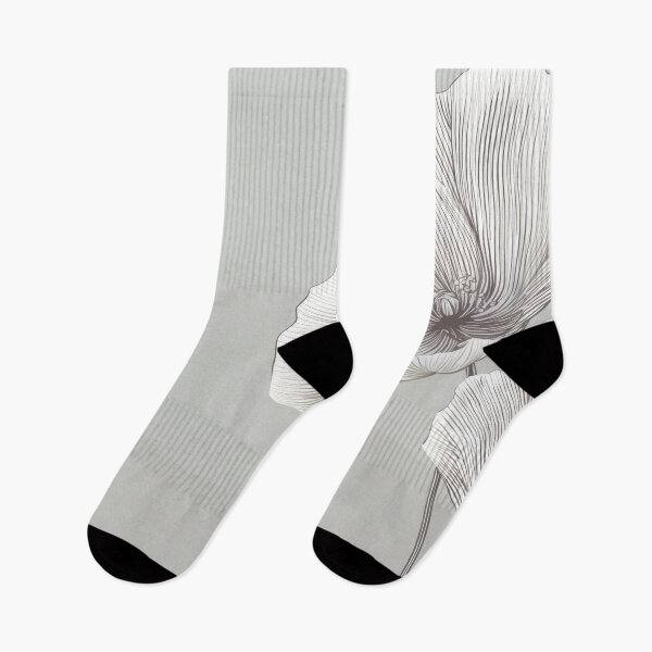 Item preview, Line flowers on gray designed and sold by anytka.