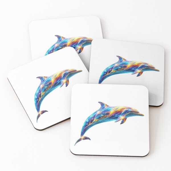 Item preview, Neon Abstract Dolphin Art – Colorful Energy Wave Ocean Animal Illustration designed and sold by GloriousArtSKD.