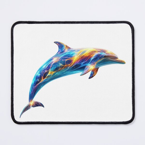 Item preview, Neon Abstract Dolphin Art – Colorful Energy Wave Ocean Animal Illustration designed and sold by GloriousArtSKD.