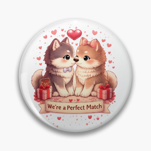 Item preview, We’re a Perfect Match – Kawaii Wolves designed and sold by kimkosovo.