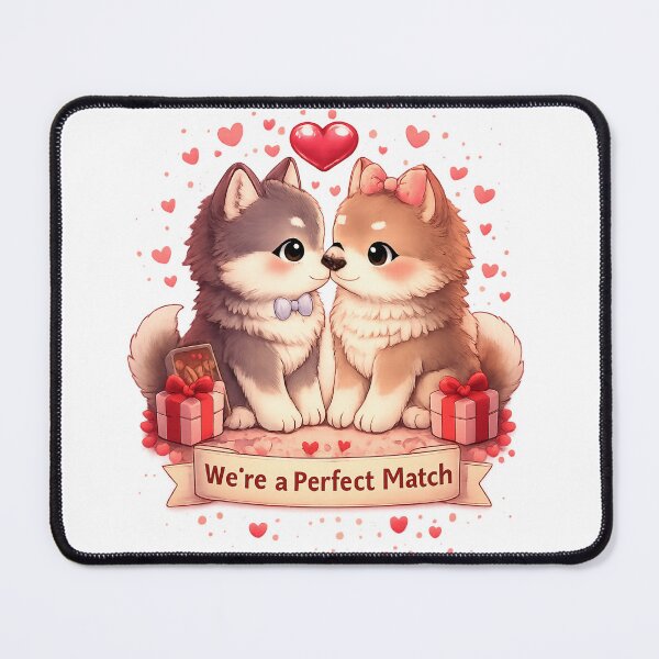 Item preview, We’re a Perfect Match – Kawaii Wolves designed and sold by kimkosovo.