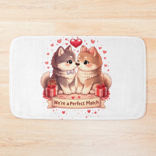 Item preview, We’re a Perfect Match – Kawaii Wolves designed and sold by kimkosovo.