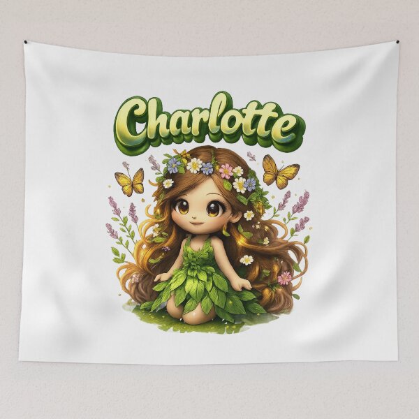 Item preview, Charlotte Virgo – Zodiac Nature Fairy Cute Name Art designed and sold by AlexLineArt.